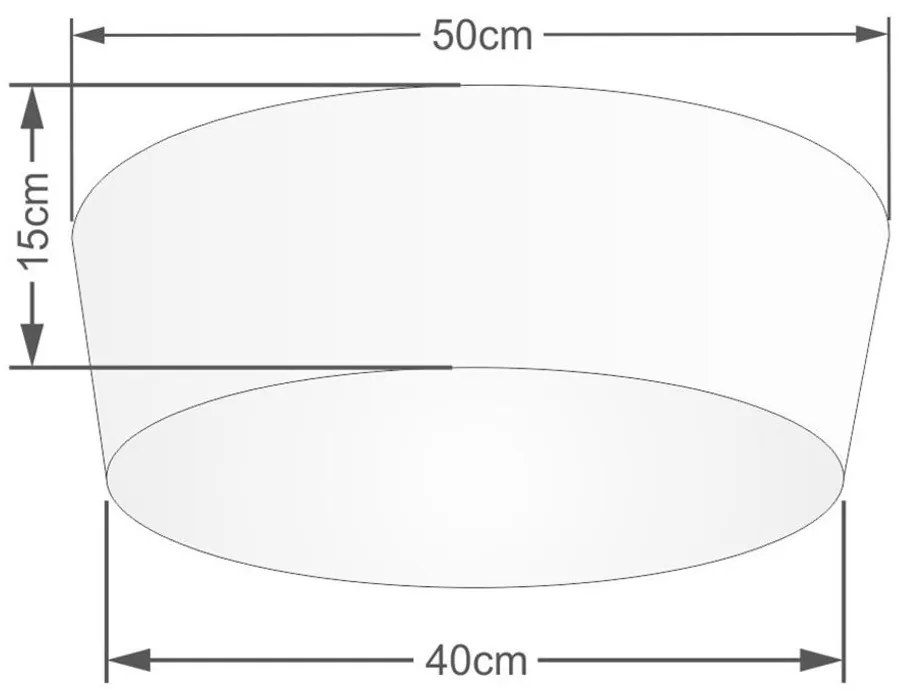 Plafon Cone Md-3004 Cúpula em Tecido 15/50x40cm Rústico Bege - Bivolt
