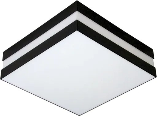 Plafon Sobrepor Aluminio Acrilico 26Cm - BRANCO PRETO