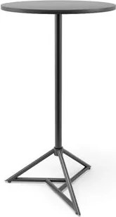 Mesa Bistrô Dot Redonda Alta Preta 60x106cm em Aço e Madeira Plaxmetal