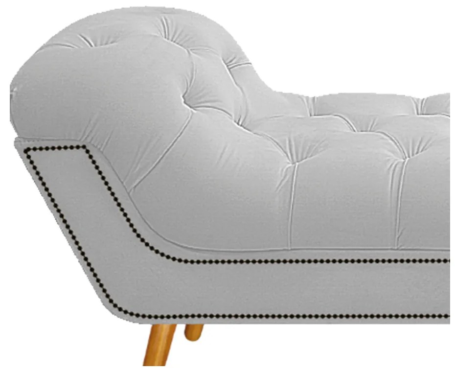 Calçadeira Estofada Veneza 195 cm King Size Suede Branco - ADJ Decor