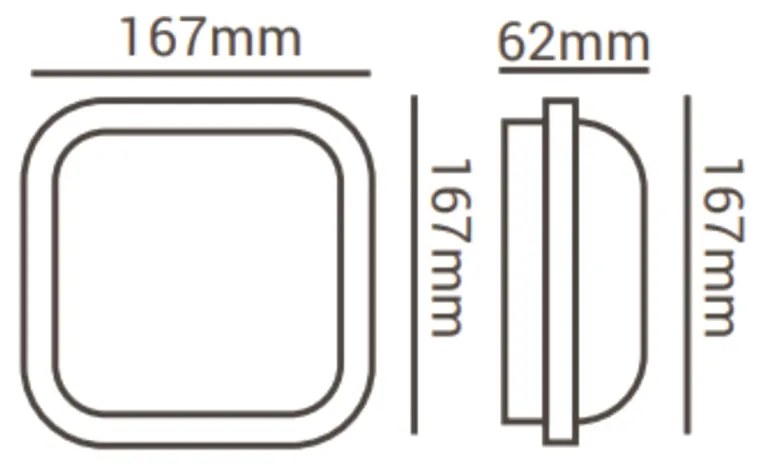 Luminária Tipo Tartaruga Quadrado 16,7X16,7X6,2Cm Led 15W 6000K Ip65 |...