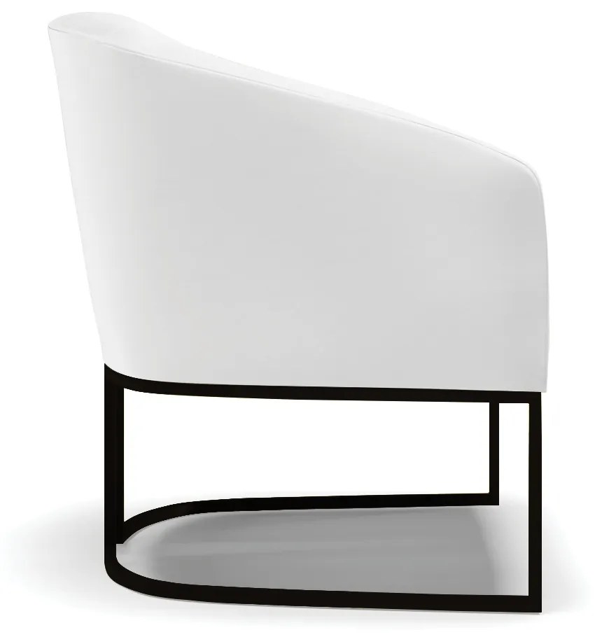 Poltrona Stella Corino Base Industrial Preto D03 - D'Rossi - Branco