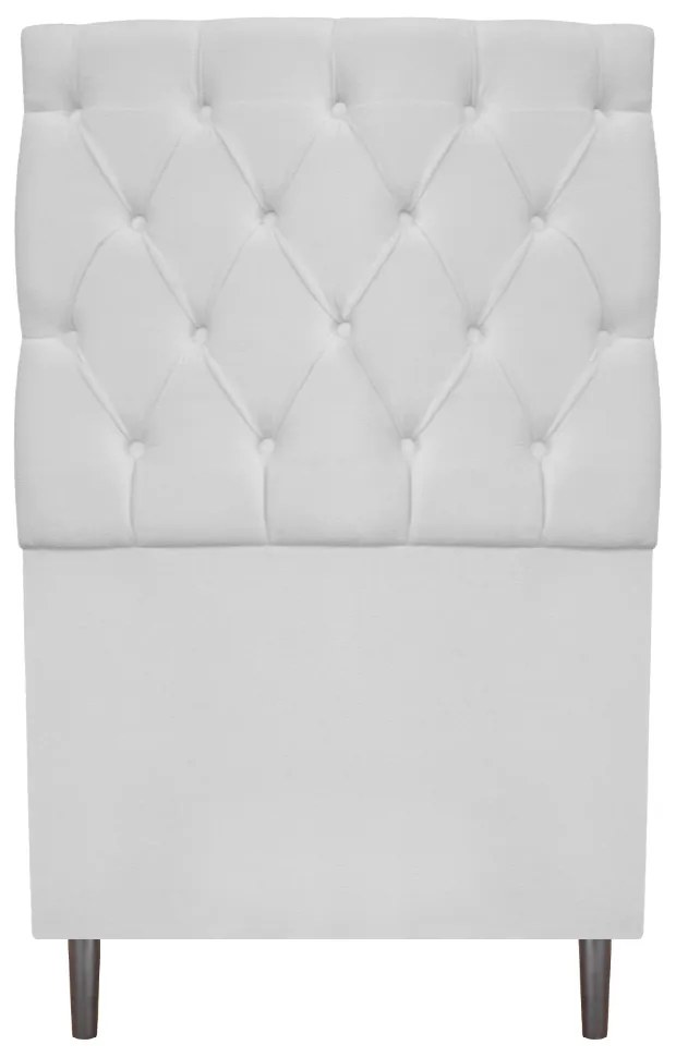 Cabeceira Estofada Liverpool 90 cm Solteiro Corano Branco - ADJ Decor