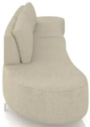 Sofá 3 Lugares 220cm Orgânico Pé Ferro Nagai Linho Bege Z55 - Mpozenat