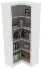 Armário em L 68cm Escritório 4 Prateleiras Branco - Tecno Mobili
