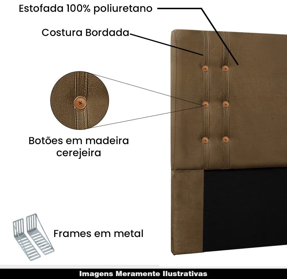Cabeceira Decorativa Queen Size 1,60M Kors Suede Caramelo G63 - Gran Belo