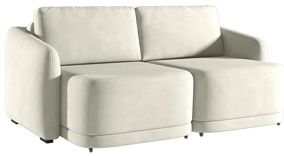 Sofá Cama Modulado Retrátil e Reclinável Decorativo Varsóvia 216cm Veludo Bege G33 - Gran Belo