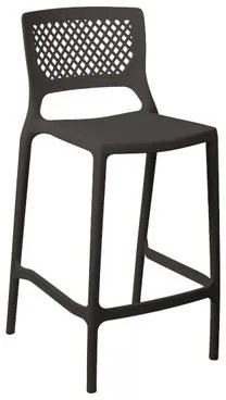Banqueta Alta para Cozinha Grafite Empilhável Vênus em Polipropileno Acrilys