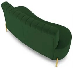 Sofá 2 Lugares 160cm Pés Aço Dourado Tamar Veludo Verde Z08 - Mpozenat