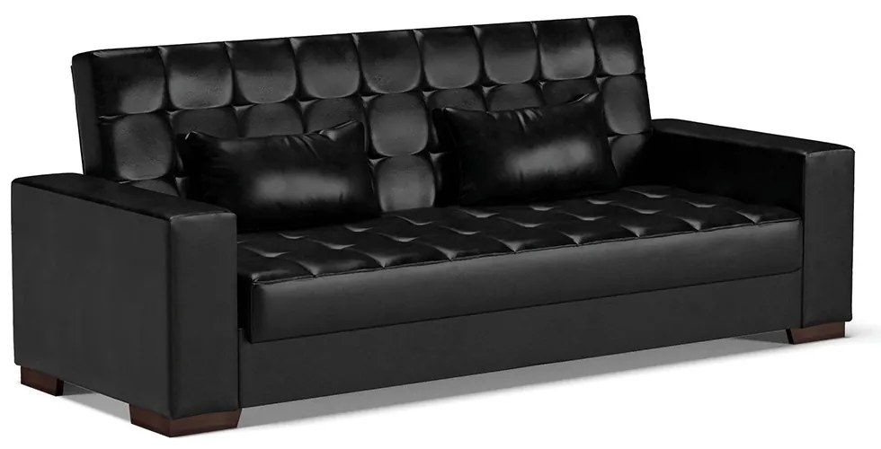 Sofá Cama Casal 3 Lugares 210cm Lisboa Corano Preto  D03 - D'Rossi
