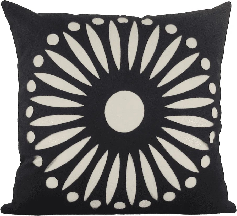 Capa Almofada Corte a Laser Provence Gard Preto 50x50cm