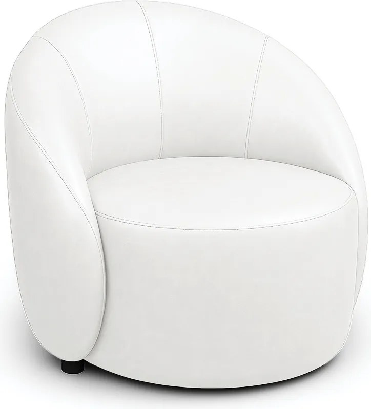 Poltrona Decorativa Orgânica Lua Sintético PU D03 - D'Rossi - Branco