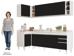 Armário de Cozinha Modulado de Canto Direito 5 Peças CP44 Balcão com T