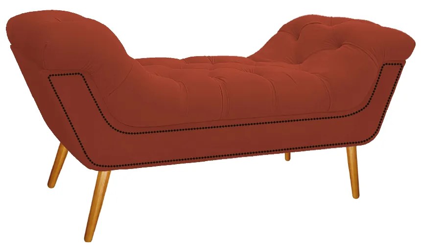 Kit Cabeceira e Calçadeira Veneza 100 cm Solteiro Suede Terracota - ADJ Decor