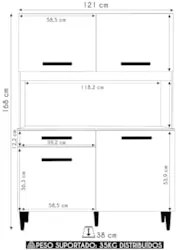 Armário de Cozinha Compacta 120cm Lyan Atacama/Off A15 - Mpozenato