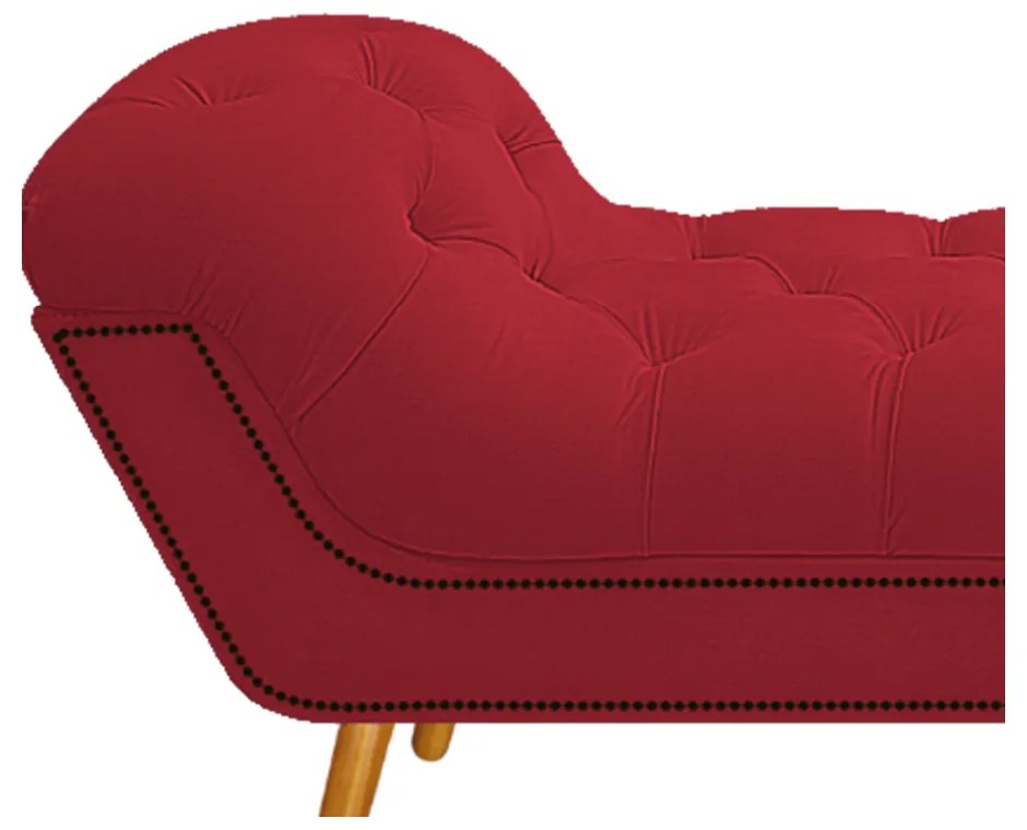 Calçadeira Estofada Veneza 160 cm Queen Size Suede Vermelho - ADJ Decor