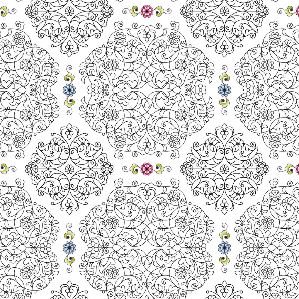 Papel de Parede arabesco preto e branco com detalhes