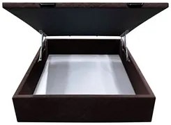 Base Box Baú para Cama Casal 138x188cm Liz S05 Suede Bordado Marrom -