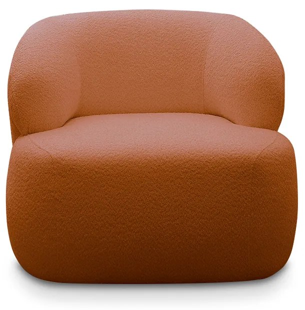 Poltrona Decorativa Charlote Sala de Estar Base Fixa Bouclê Terracota G88 - Gran Belo