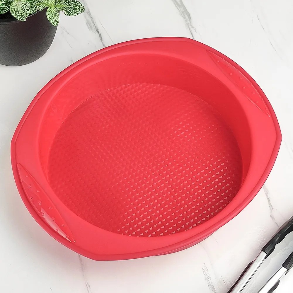 Assadeira de Silicone Redonda - Vermelha