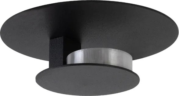 Plafon Led De Embutir Redondo Aluminio Preto 5W 3000K Distretto