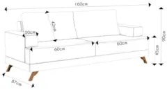 Sofá 2 Lugares 160cm Living Pés Curvos Santi D05 Sintético Camel - Mpo