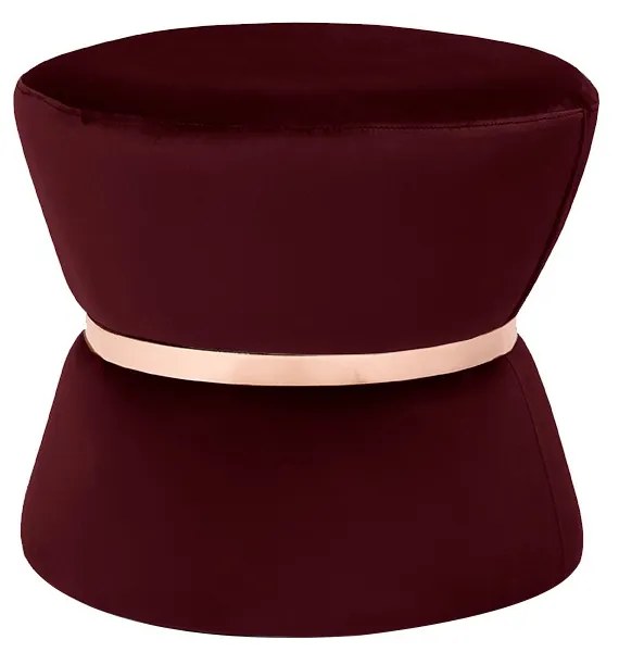 Puff Decorativo Sala de Estar 45cm Dhaka Veludo Vinho G15 - Gran Belo