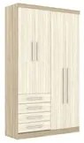 Guarda Roupa Modulado 4 Portas 4 Gavetas 193 Master Avelã Rústico/Árti