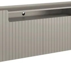 Rack TV 75 Pol 220cm 4 Portas Brise Blen Grigio/Preto I06 - Mpozenato