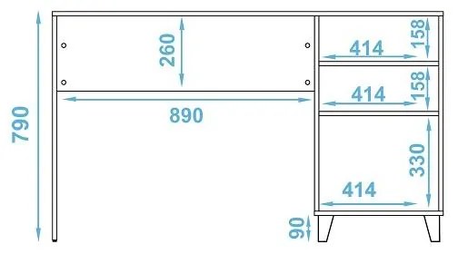 Mesa De Computador Escrivaninha Oslo Bc 67 - Branco/pinus