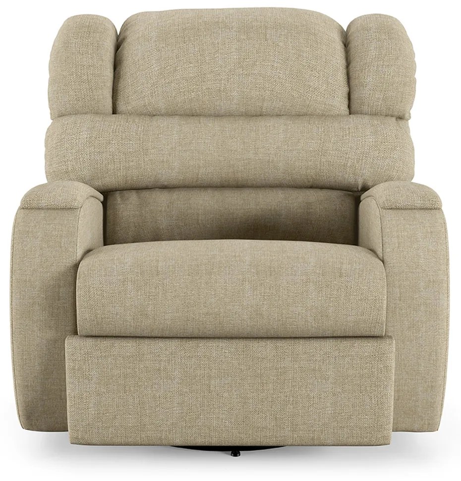 Poltrona do Papai Sala de Cinema Reclinável Kylie Glider Manual Giratória Linho Bege G23