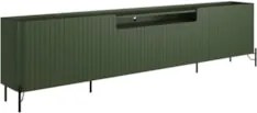 Rack TV 75 Pol 220cm 4 Portas Brise Blen Musgo/Preto I06 - Mpozenato