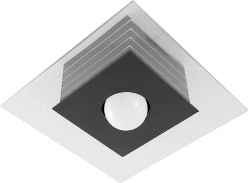 Plafon Sobrepor Aluminio Acrilico Monaco - PRETO