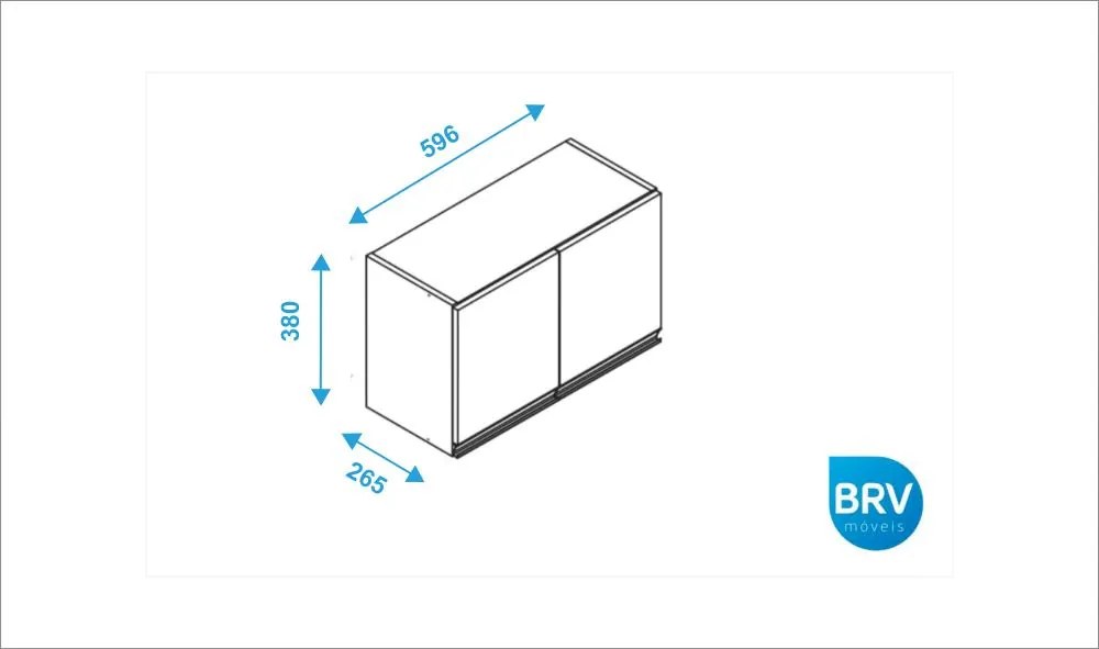Armário De Cozinha Aéreo 2 Portas Bam31 - Branco