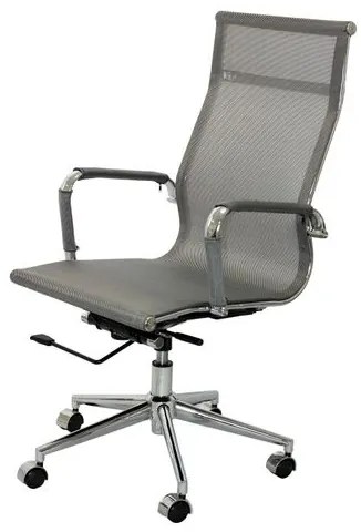 Cadeira Eames Telinha Alta Cinza Cromada - 24735 Sun House