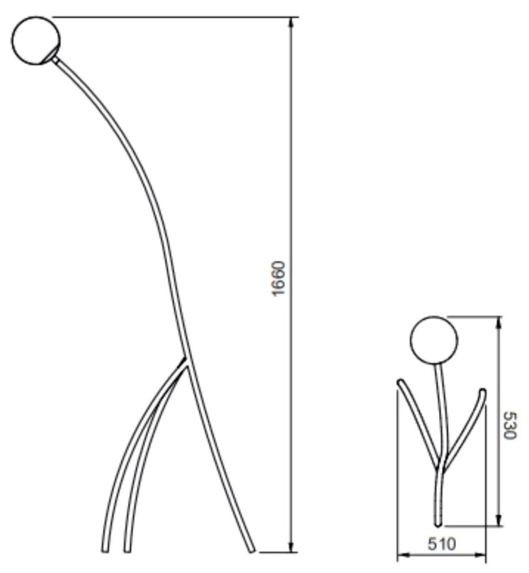 Luminária De Chão Girafa 51X53X166Cm 1Xg9 Globo Ø12Cm Por Waldir Junio... (BT - Branco Texturizado)