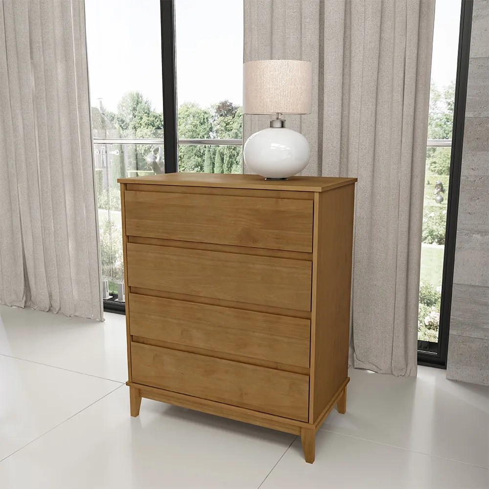 Cômoda Decorativa Every Madeira 4 Gavetas Freijó G74 - Gran Belo