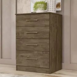 Cômoda Para Quarto 61cm Com 4 Gavetas Miriad Castanho Wood Z17 - Mpoze