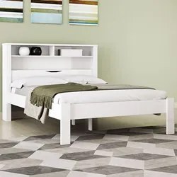 Cama Casal Invicta com Baú Branco - Santos Andirá