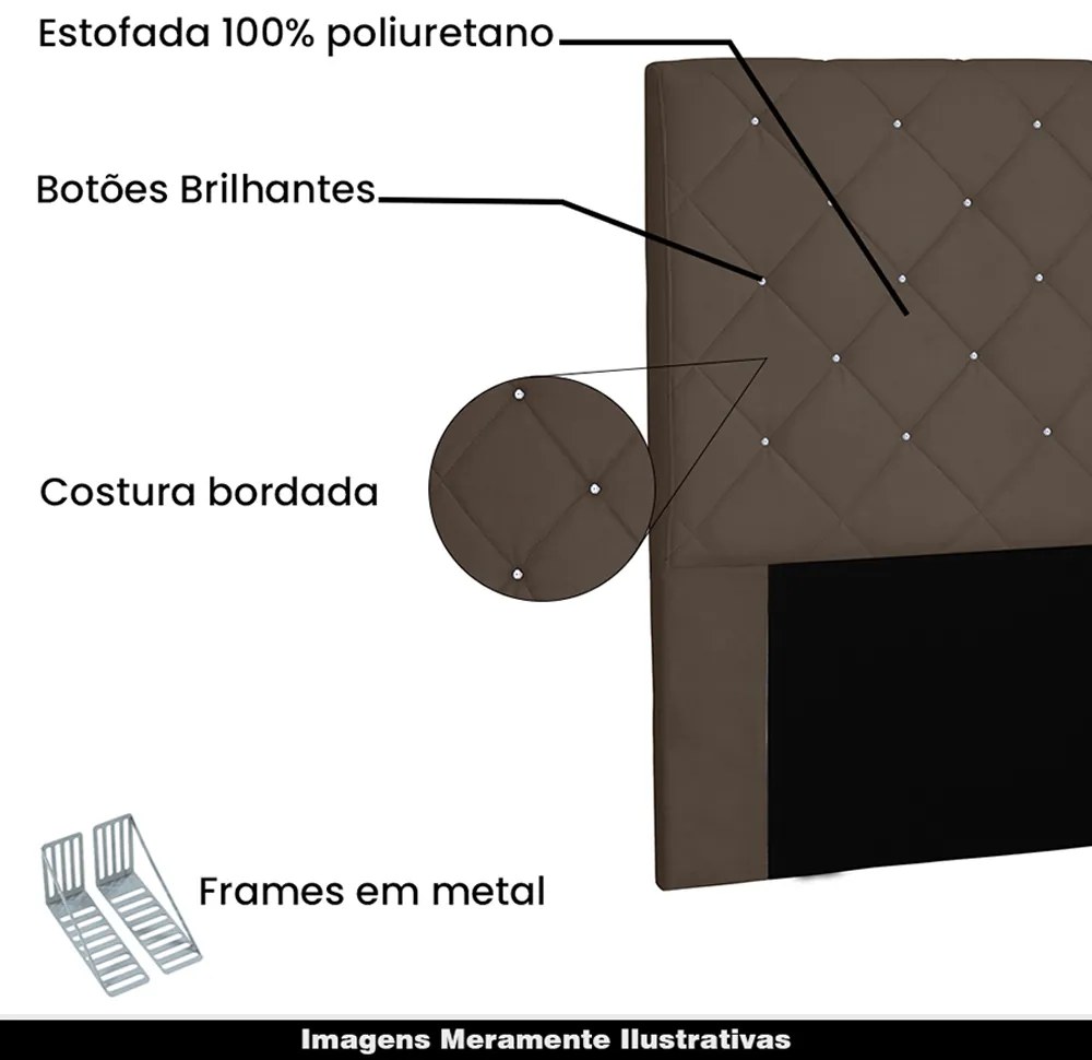 Cabeceira Decorativa Queen Size 1,60M Tàzio Suede Caramelo G63 - Gran Belo