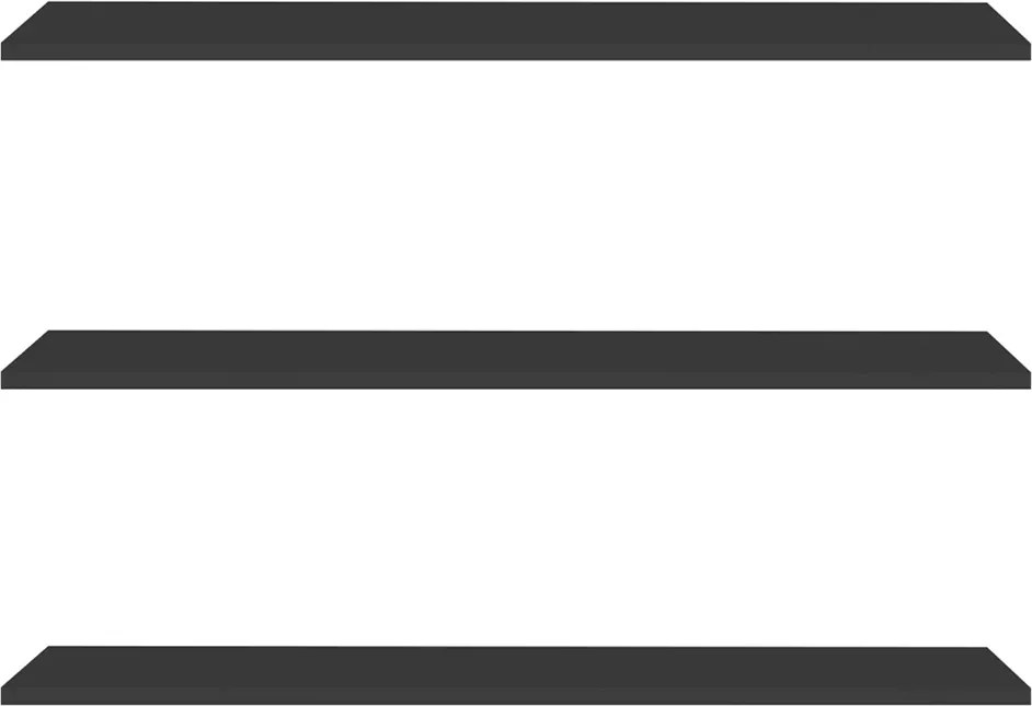 Prateleira Madeira Flutuante Multiuso Kit 3 91x20 Luara L06 - D'Rossi - Preto