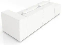 Sofá 4 Lugares 323cm Com Puff Esquerdo Fay Bouclê Branco Z55  - Mpozen