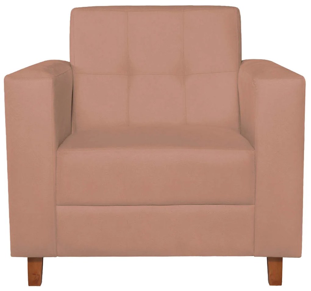 Kit Sofá 2 Lugares e 2 Poltronas Denver Suede Rosê - ADJ Decor