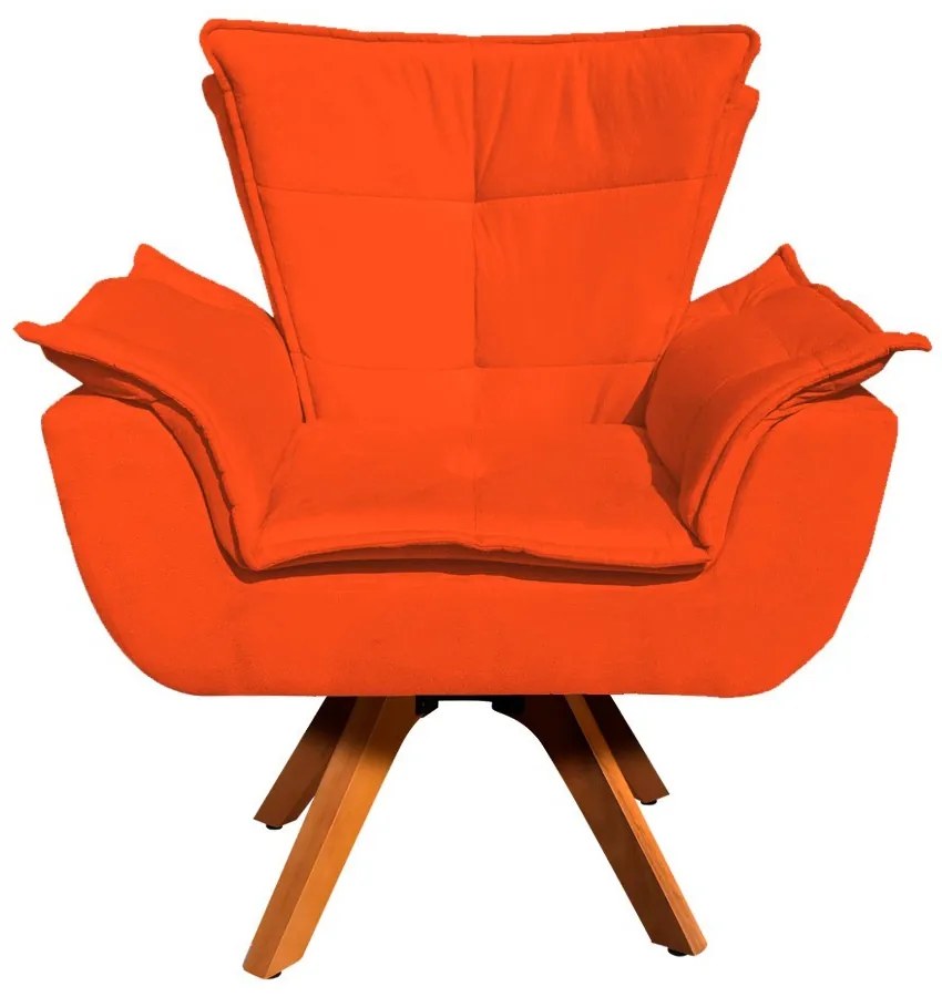 Poltrona Sala de Estar Giratória MM30 Kit 2 Opalla Suede - Laranja