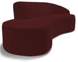Sofá Living  3 Lugares 260cm Braço Direito Mozart D06 Veludo Vermelho