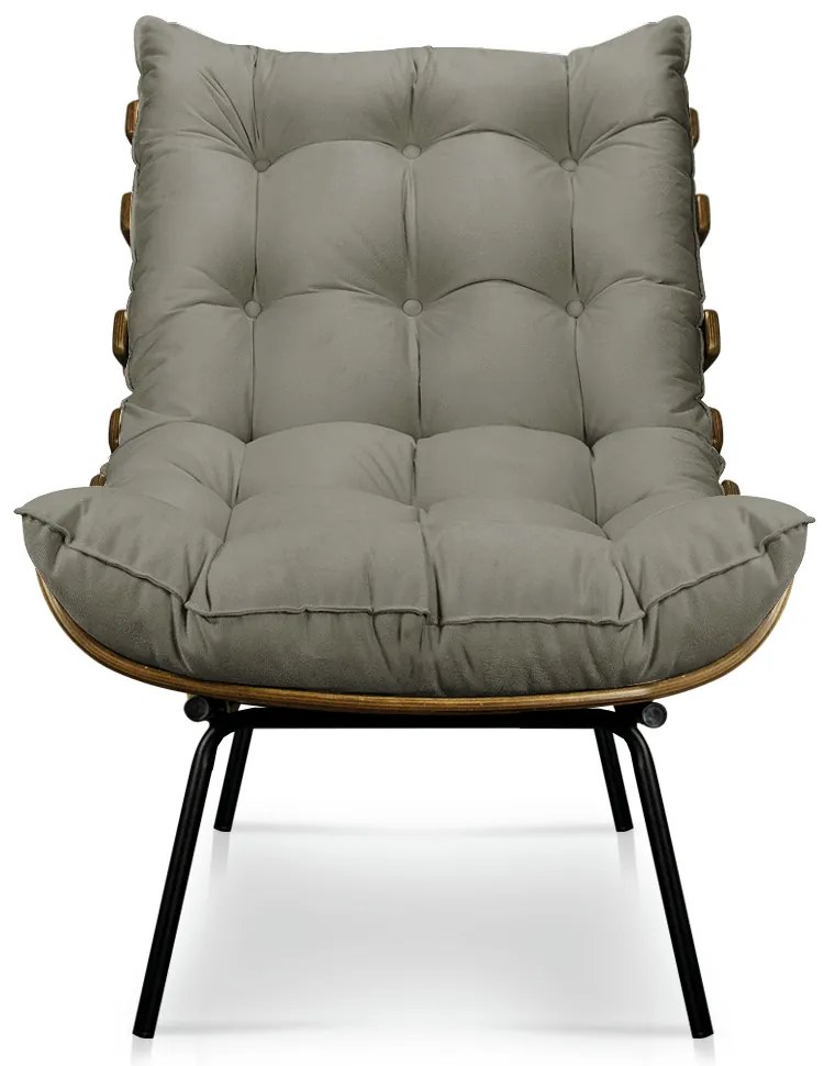 POLTRONA COSTELA SUEDE MARROM RATO DROSS