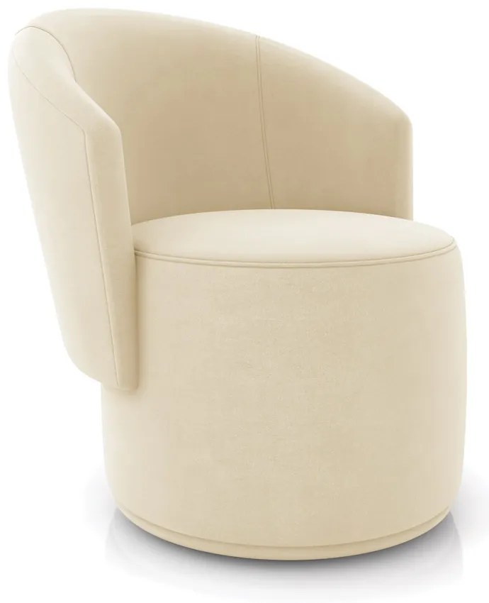 Poltrona Decorativa Orgânica Fixa para Sala Malu Suede M11 - D'Rossi - Bege