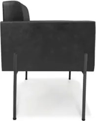 Poltrona Sala Pé Metal Preto Kit 2 Ana Sintético PU Preto - Ibiza