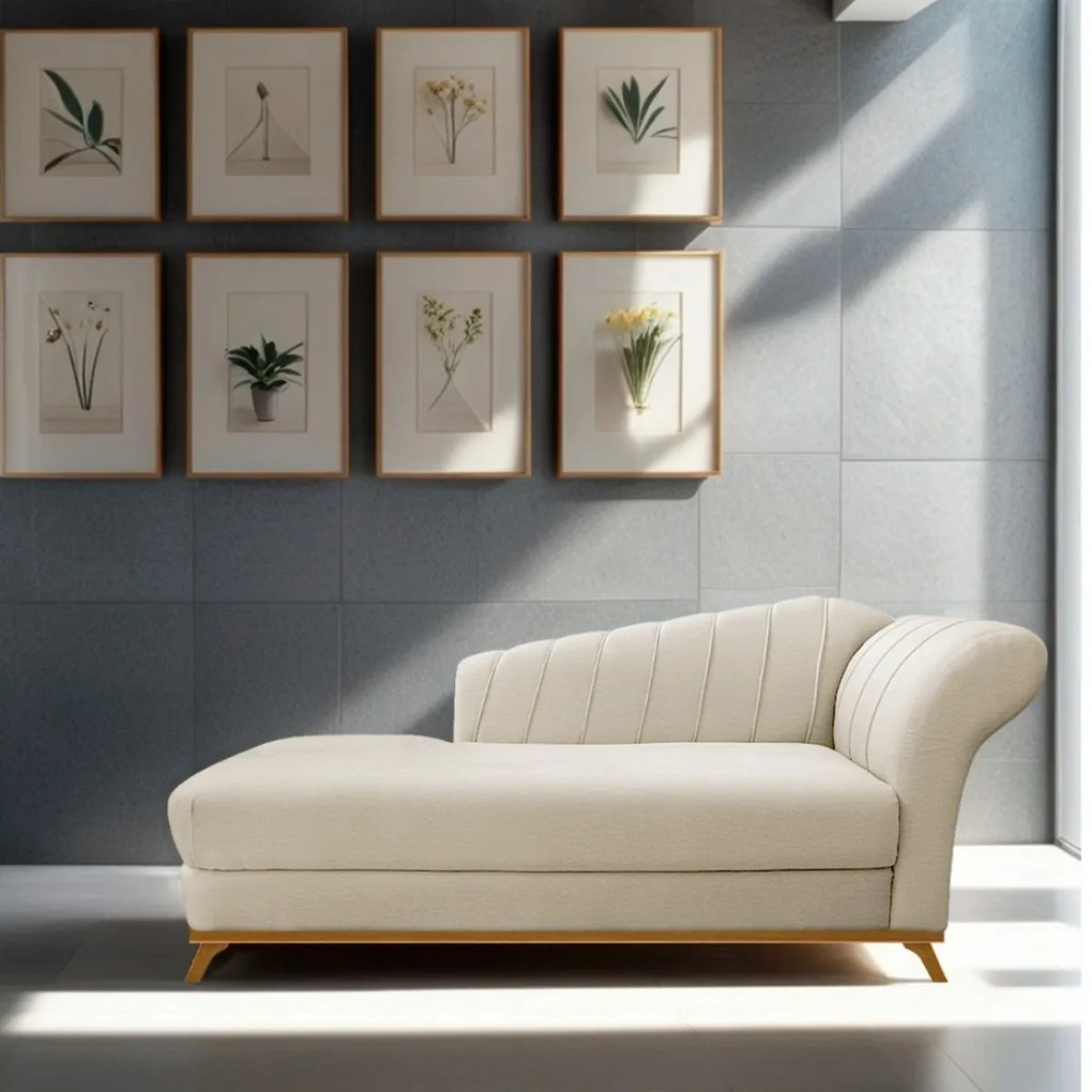Recamier Vanessa 140cm Lado Esquerdo Corano Bege - ADJ Decor