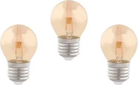 Kit 3 Lâmpadas Bolinha Filamento E-27 2W 127/220V 2400K